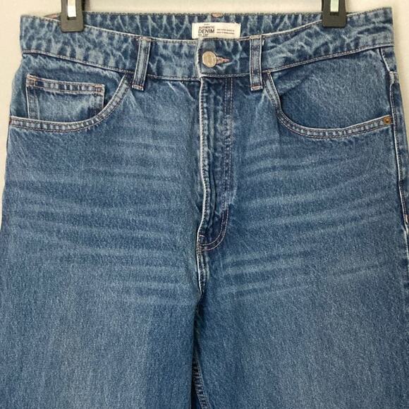 Zara Boyfriend Jeans Washed Blue size US 8 High rise Cotton - Picture 2 of 6